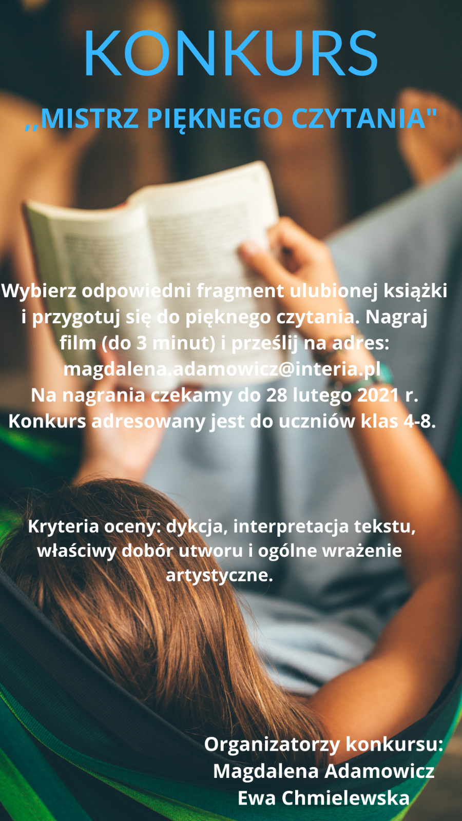 Grafika: Szkolny Konkurs Pięknego Czytania