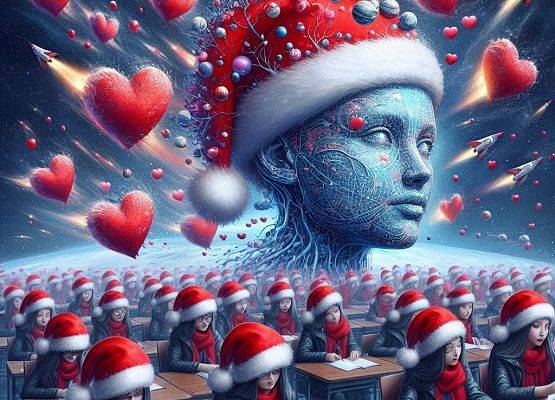 Kartka świąteczna wygenerowana przez sztuczną inteligencję.