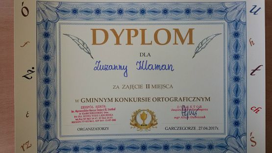 Grafika #2: Gminny Konkurs Ortograficzny w Garczegorzu