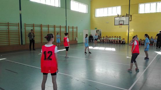 Grafika #1: Zawody sportowe w piłkę koszykową szkół podstawowych