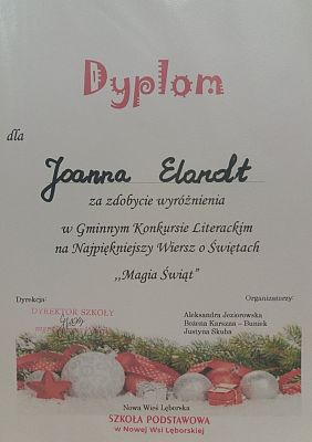  Grafika #1: Laureaci Gminnego Konkursu na Najpiękniejszy Wiersz o Świętach - Magia Świąt