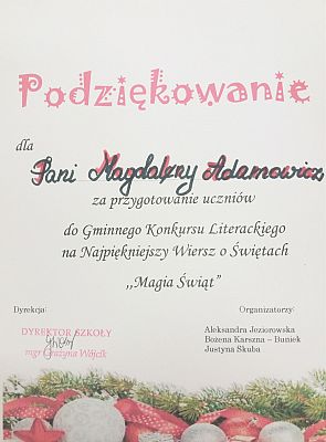  Grafika #3: Laureaci Gminnego Konkursu na Najpiękniejszy Wiersz o Świętach - Magia Świąt