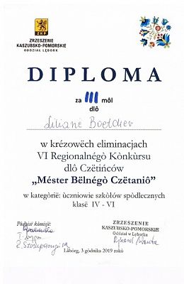  Grafika #2: Nasze pierwsze zmagania w Konkursie pt. Méster Bëlnégò Czëtaniô