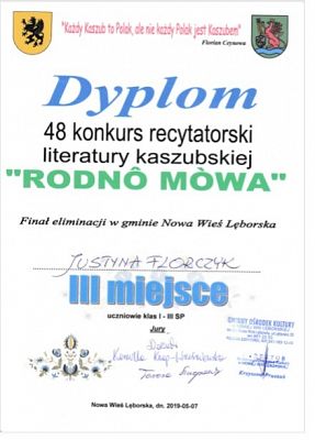 Grafika #4: Konkurs Recytatorski Literatury Kaszubskiej pt. Rodnô mowa