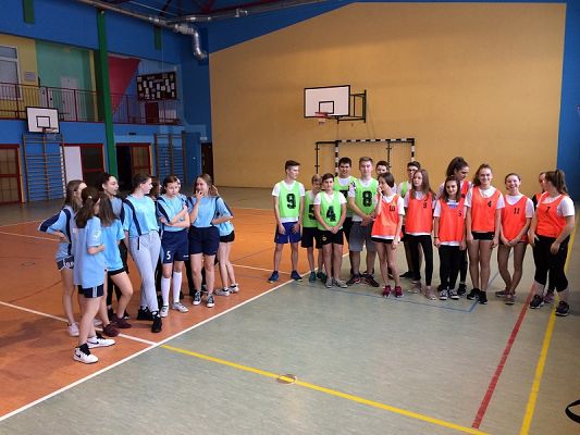 Grafika #2: Gminne zawody w piłce koszykowej dziewcząt i chłopców w ramach Igrzysk Młodzieży Szkolnej